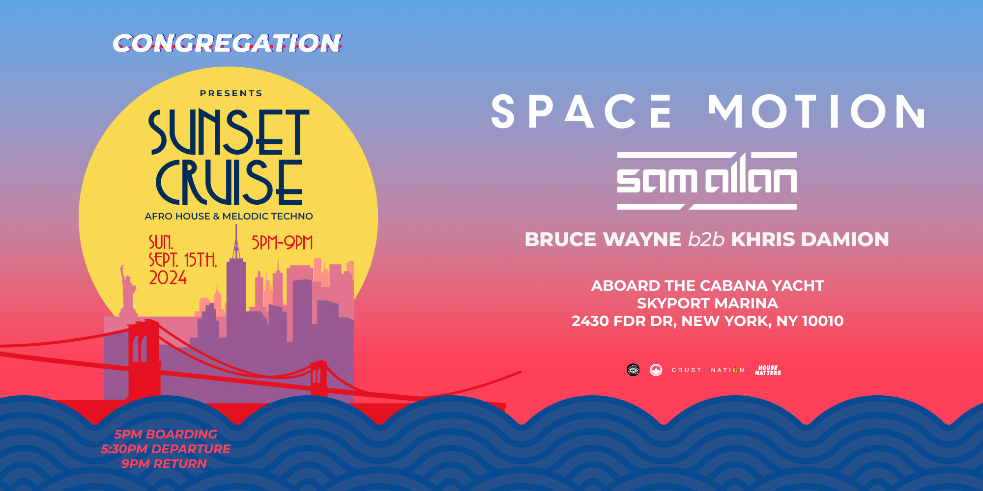 Congregation: Sunset Cruise (Afro & Melodic) W/ Space Motion