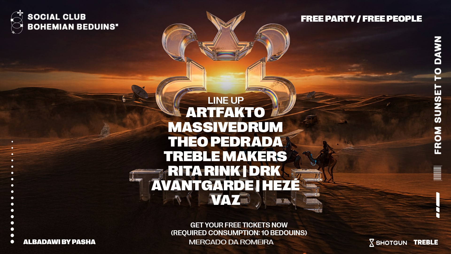 Free Party - Treble Social Club  - Bohemian Beduins
