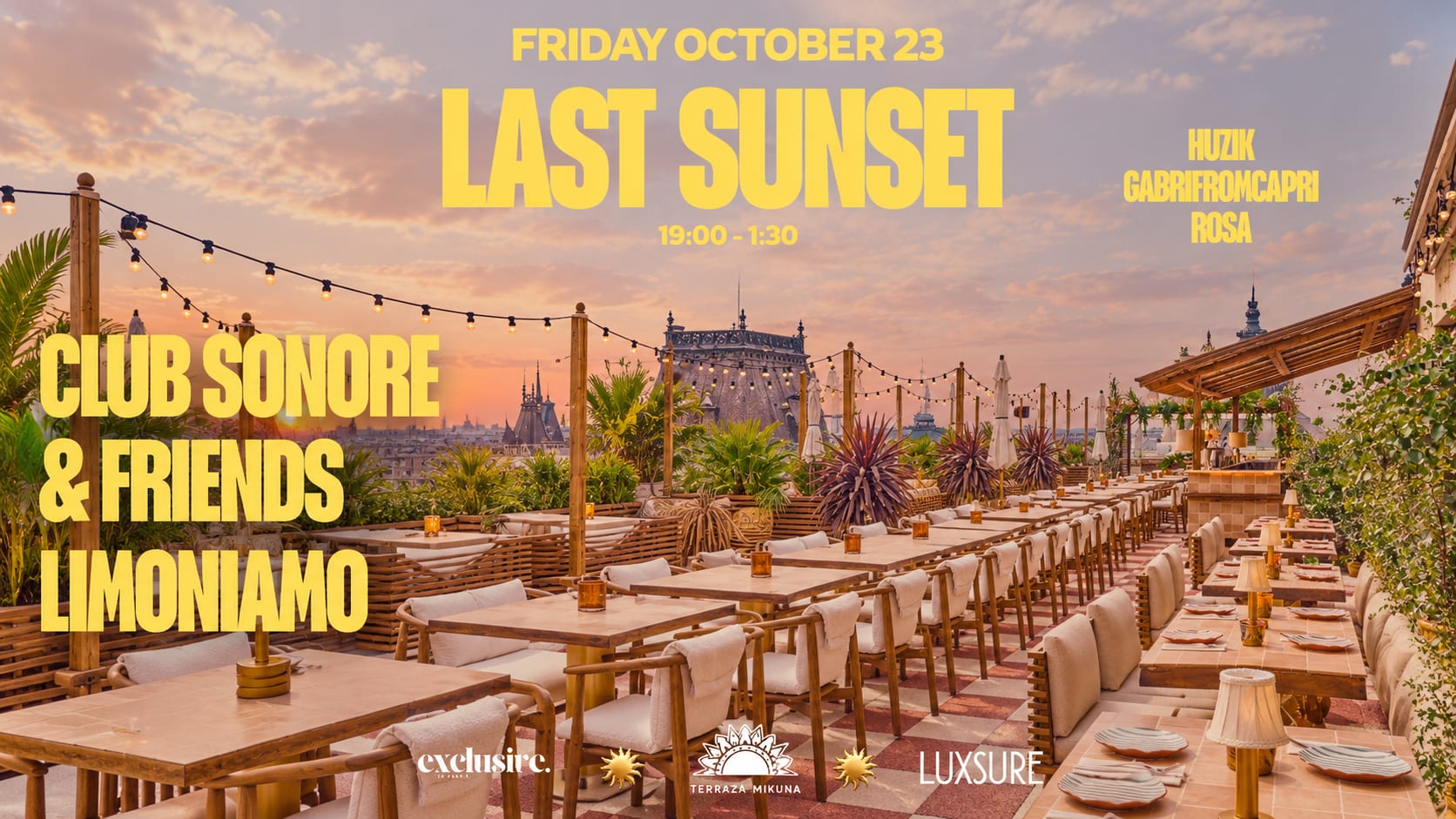 Closing Mikuna Rooftop - Club Sonore X Limoniamo - 23 Octo
