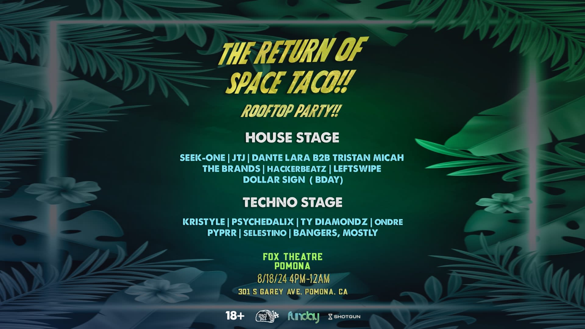 Space Taco Roof Top Party Pomona!!