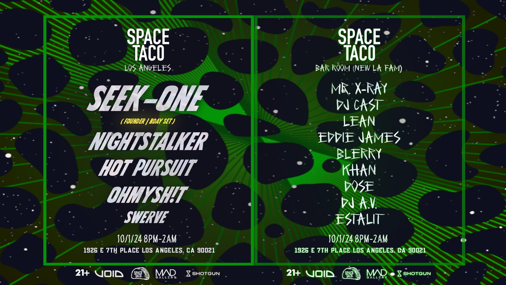 Space Taco - Seek-One's Bday W Nightstalker, Hot Pursuit +