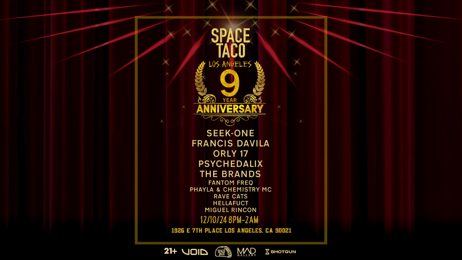 Space Taco 9 Year Anniversary