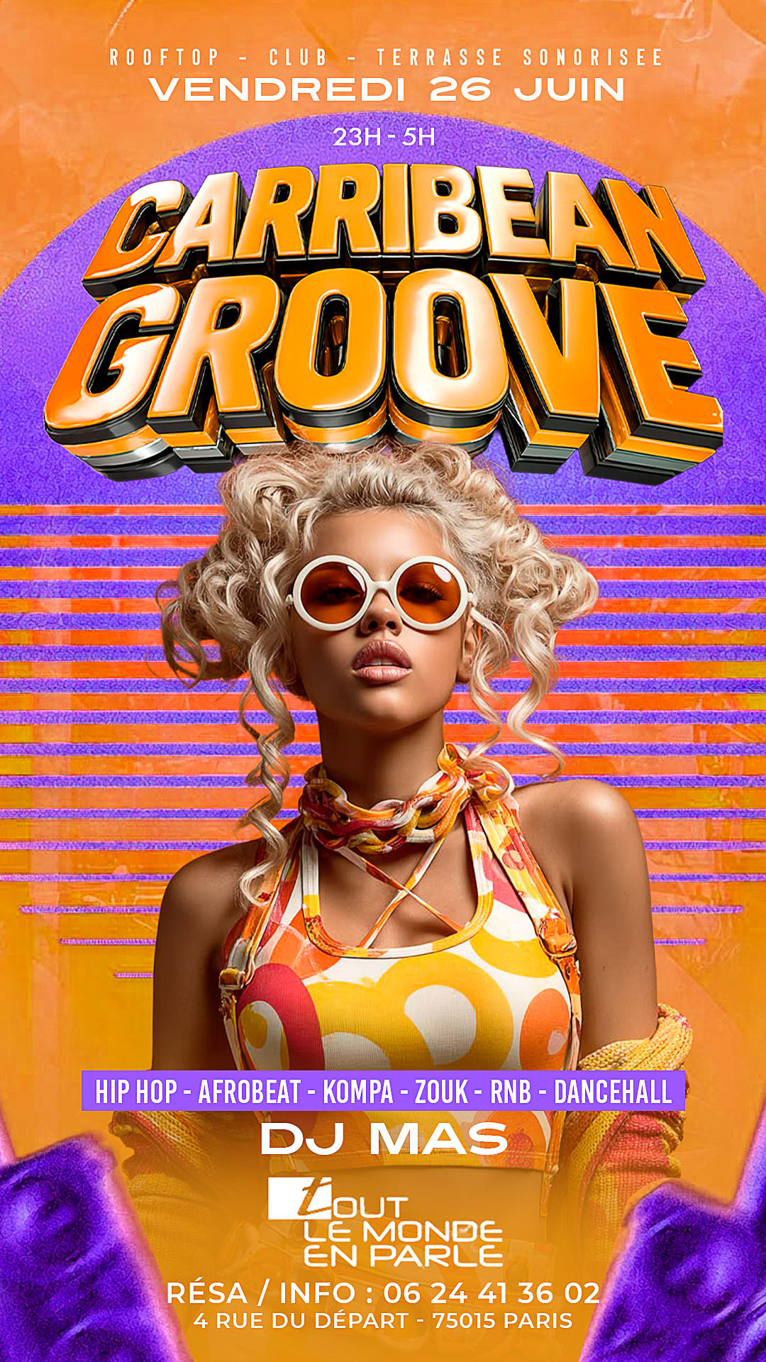 Soiree Caribbean Groove Hiphop,Afrobeat, R&B, Club