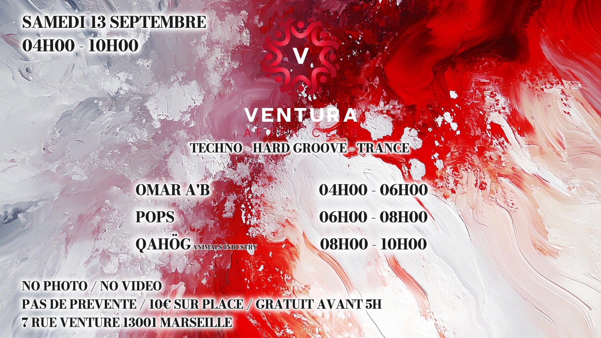 Ventura After Techno W/ Omar A'b, Pops & Qahög
