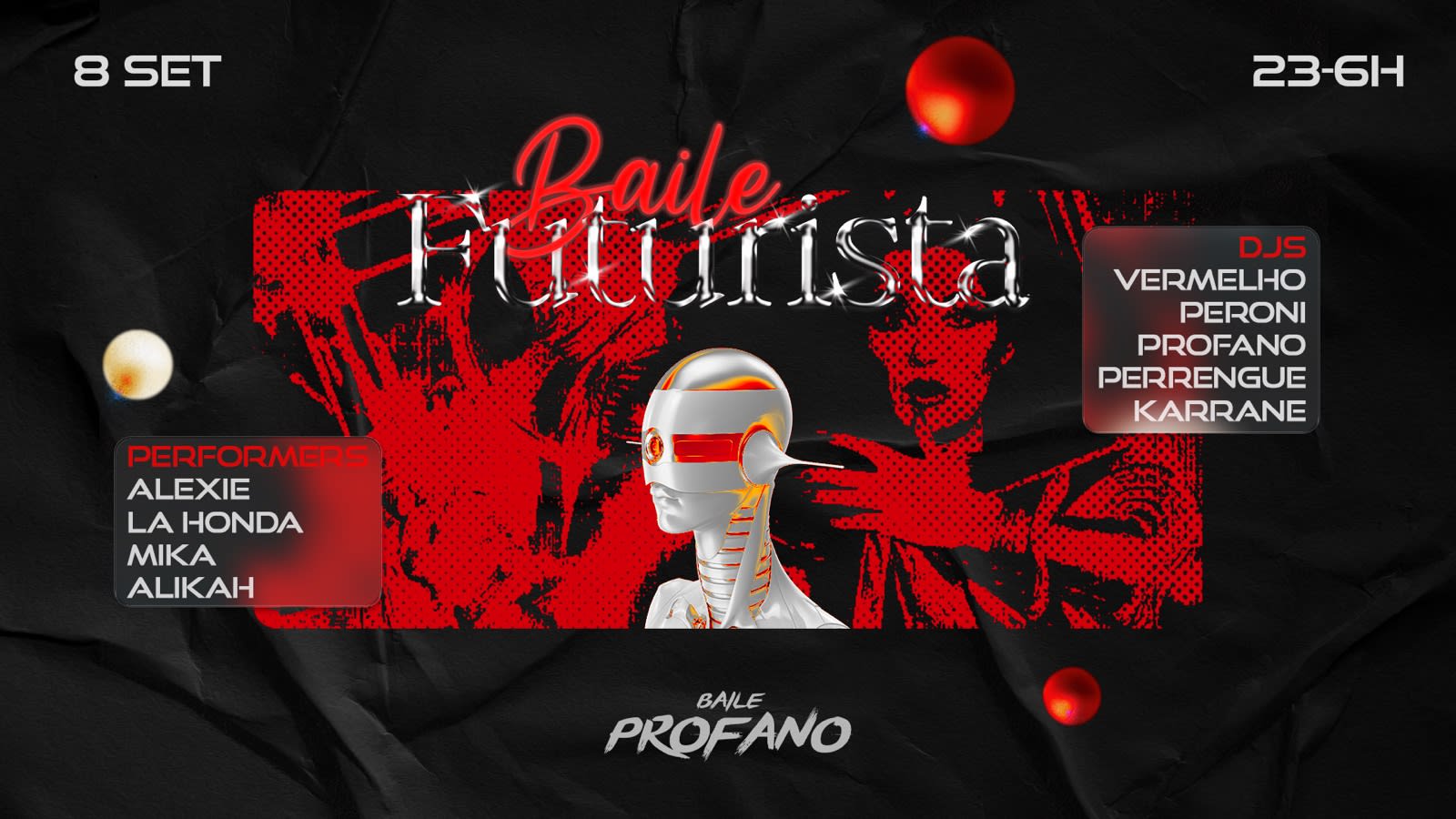 Baile Futurista Com Vermelho