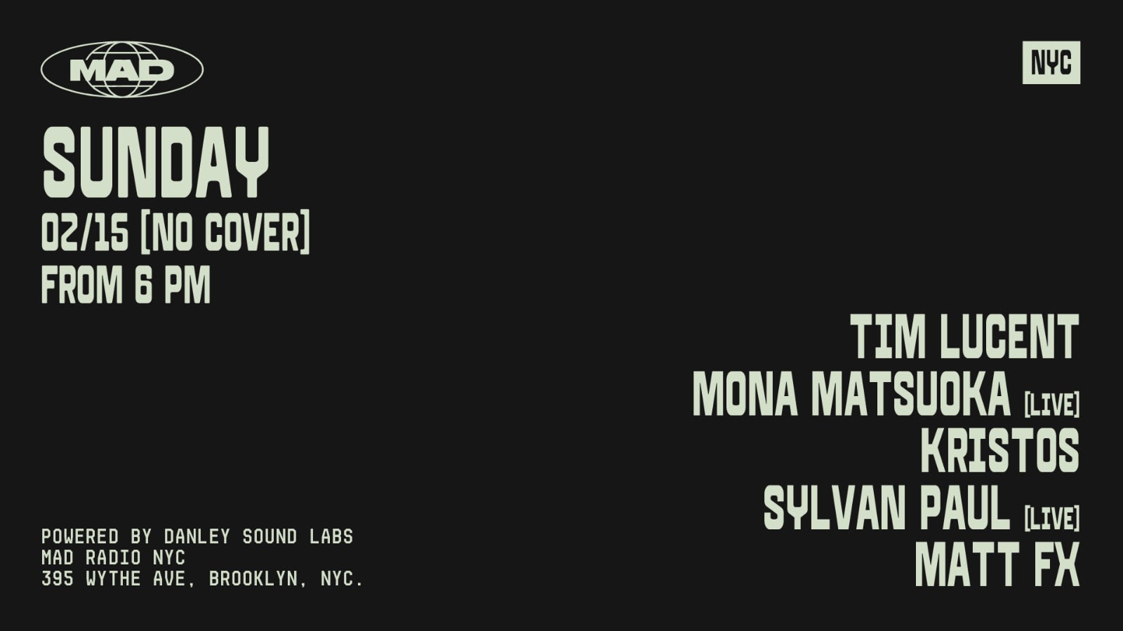 Tim Lucent, Matt Fx, Mona Matsuoka, Kristos, Sylvan Paul