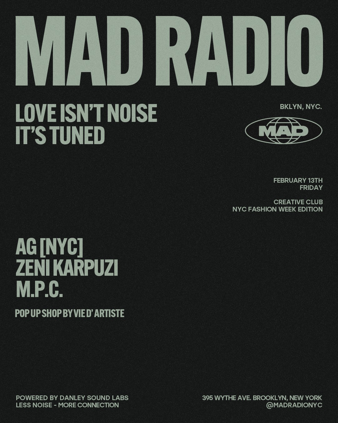 Ag[Nyc], Zeni Karpuzi, M.P.C. - Mad Radio Nyfw