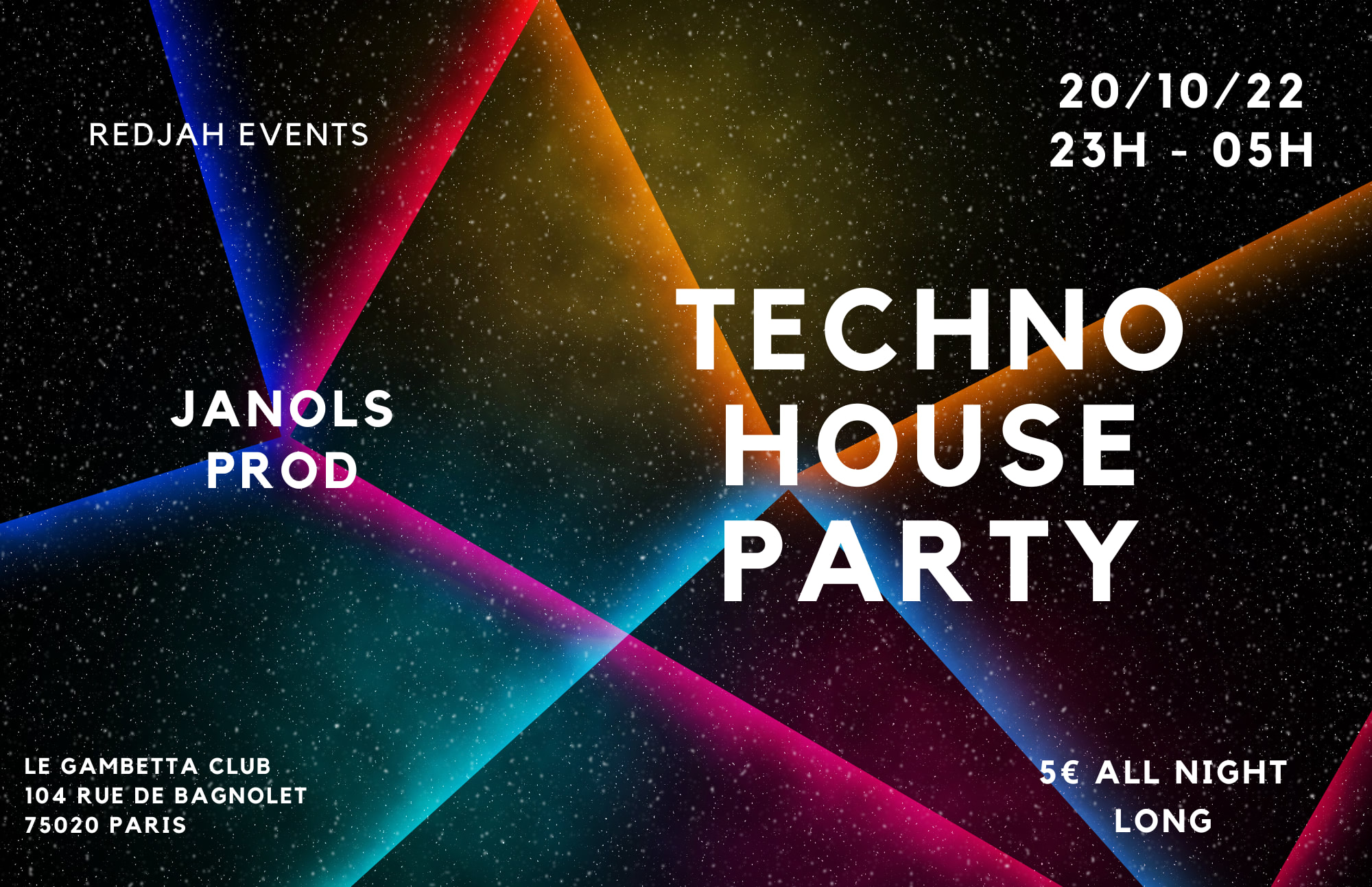Techno House All Night Party