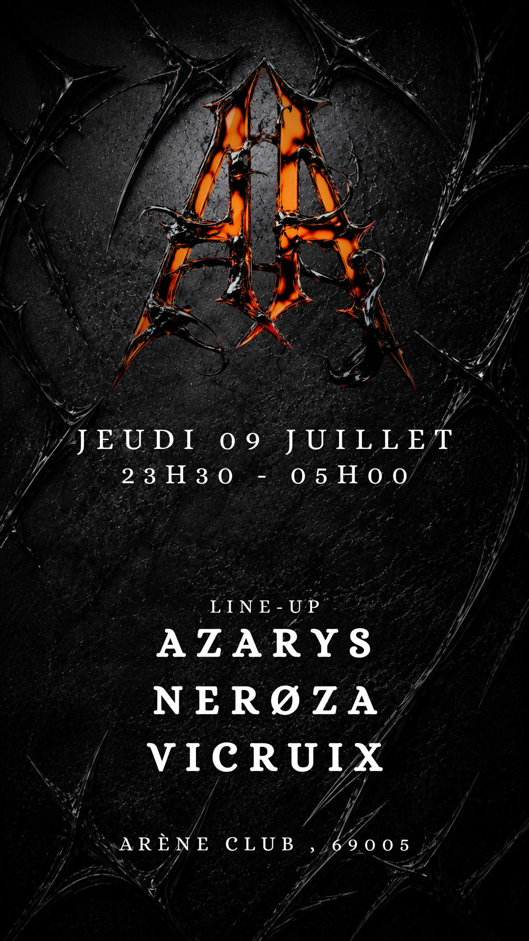 Jeudi Techno Arena : Nerøza - Azarys - Vicruix