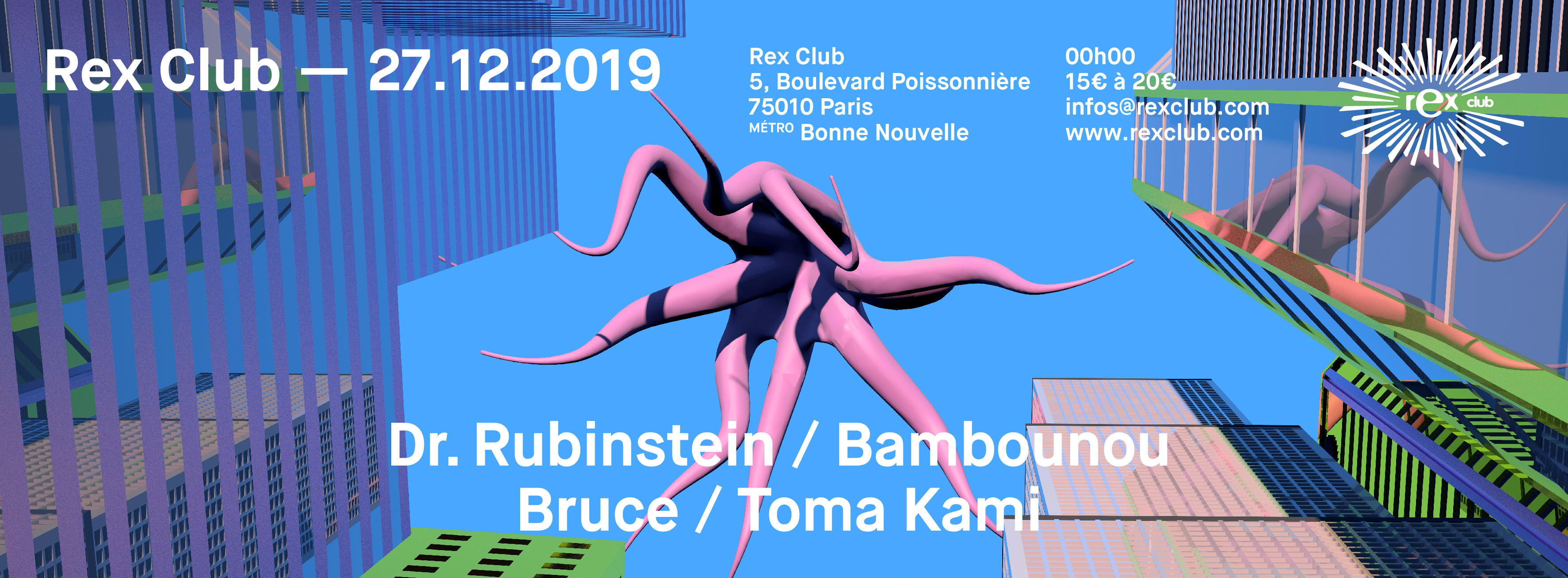 Rex Club Presente: Dr. Rubinstein, Bambounou, Bruce, Toma Kami