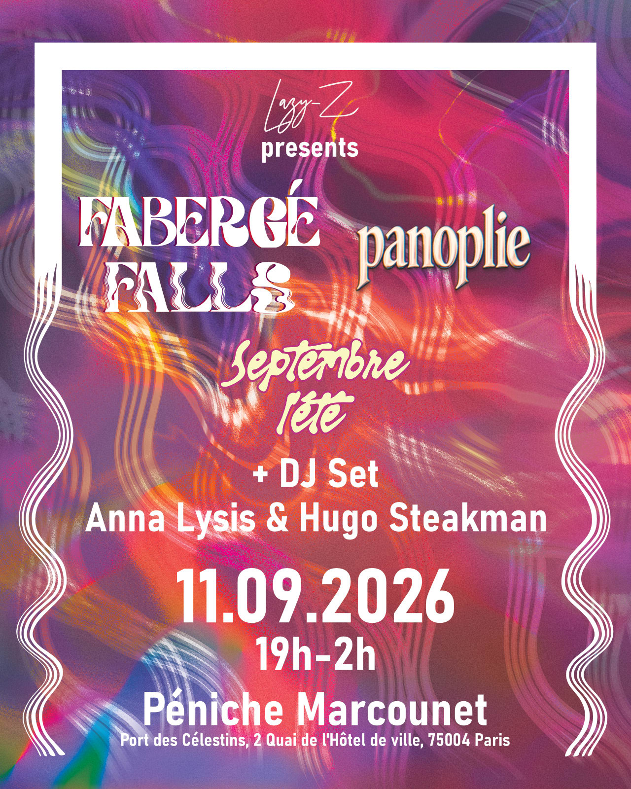 Fabergé Falls + Panoplie + Septembre L’Été + Dj Set