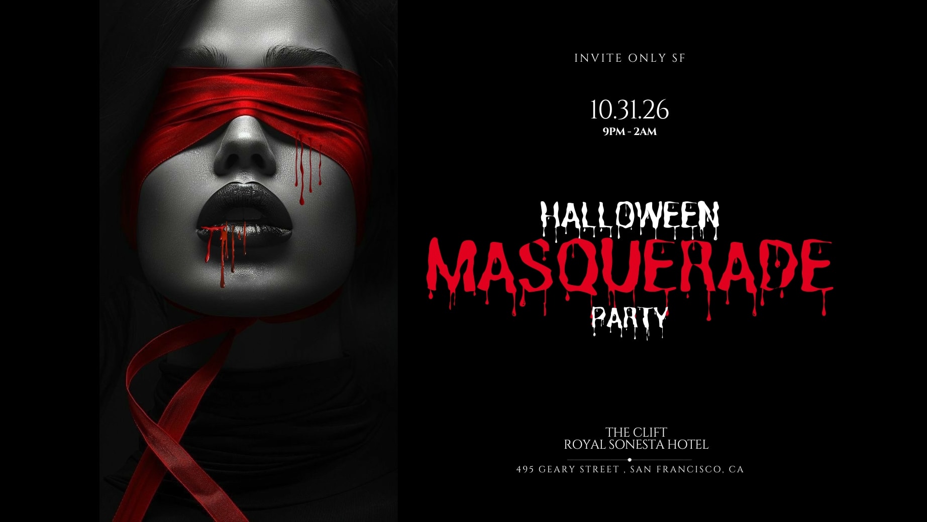 Halloween Masquerade Party At The Historic Clift Hotel