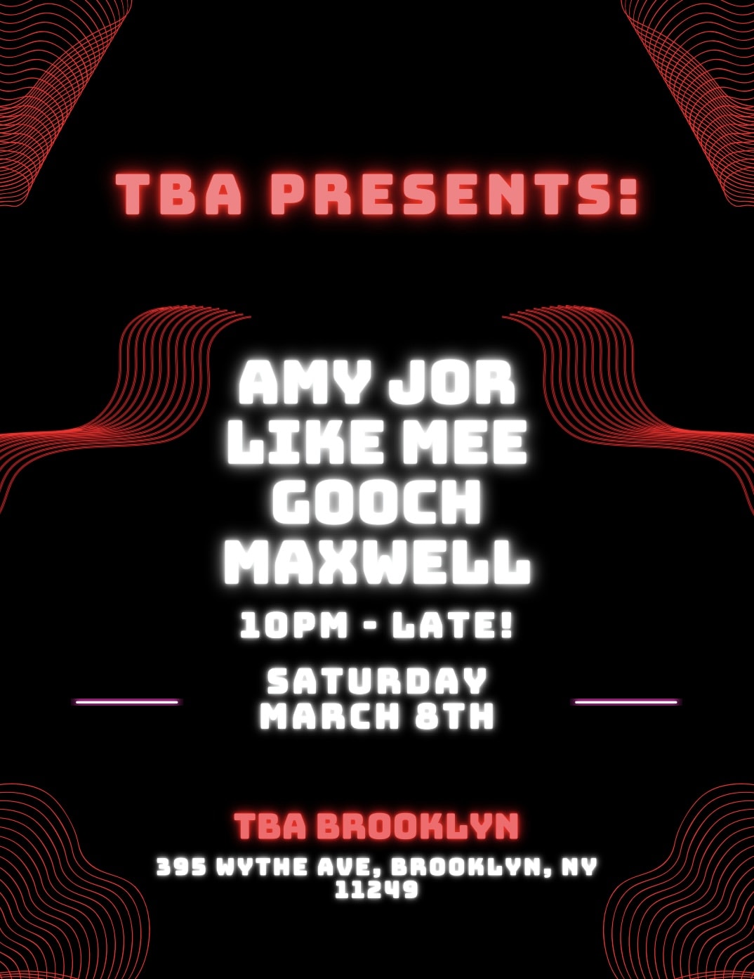 Amy Jor, Like Mee, Gooch, Maxwell
