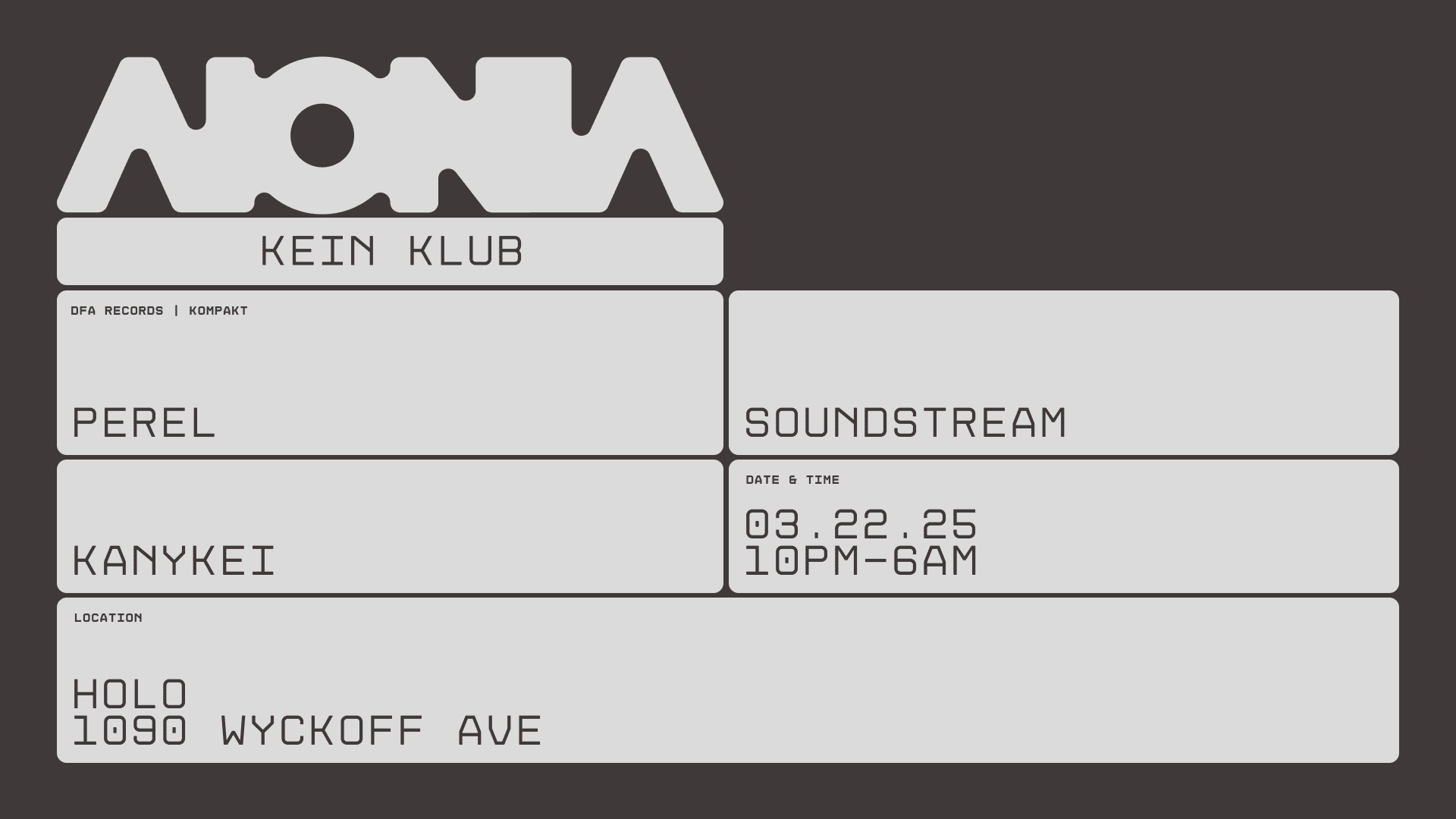 Aionia: Perel [Dfa Records], Soundstream [Berghain], Kanykei