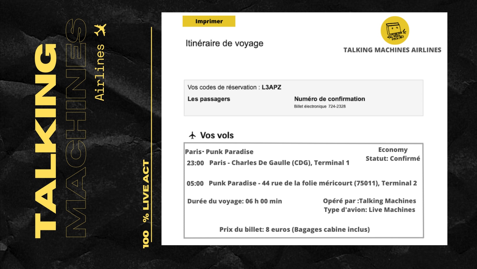 Talking Machines Airlines (100% Live)
