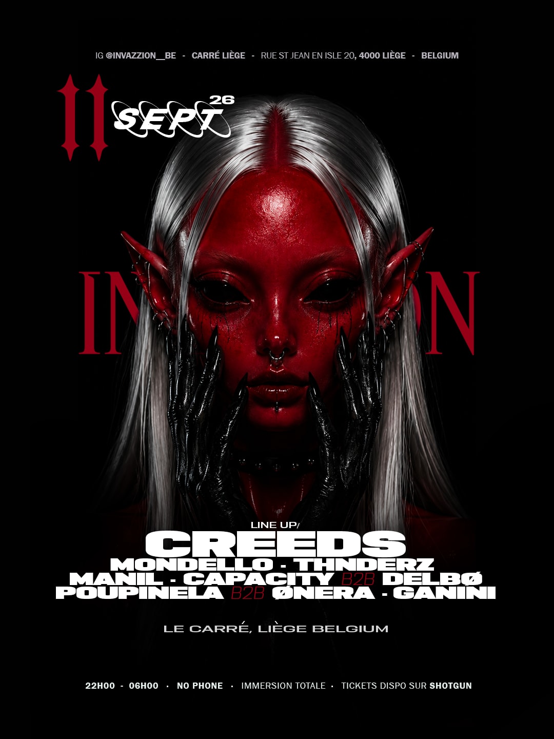 Invazzion W/ Creeds — Hard Techno 360° — Liège