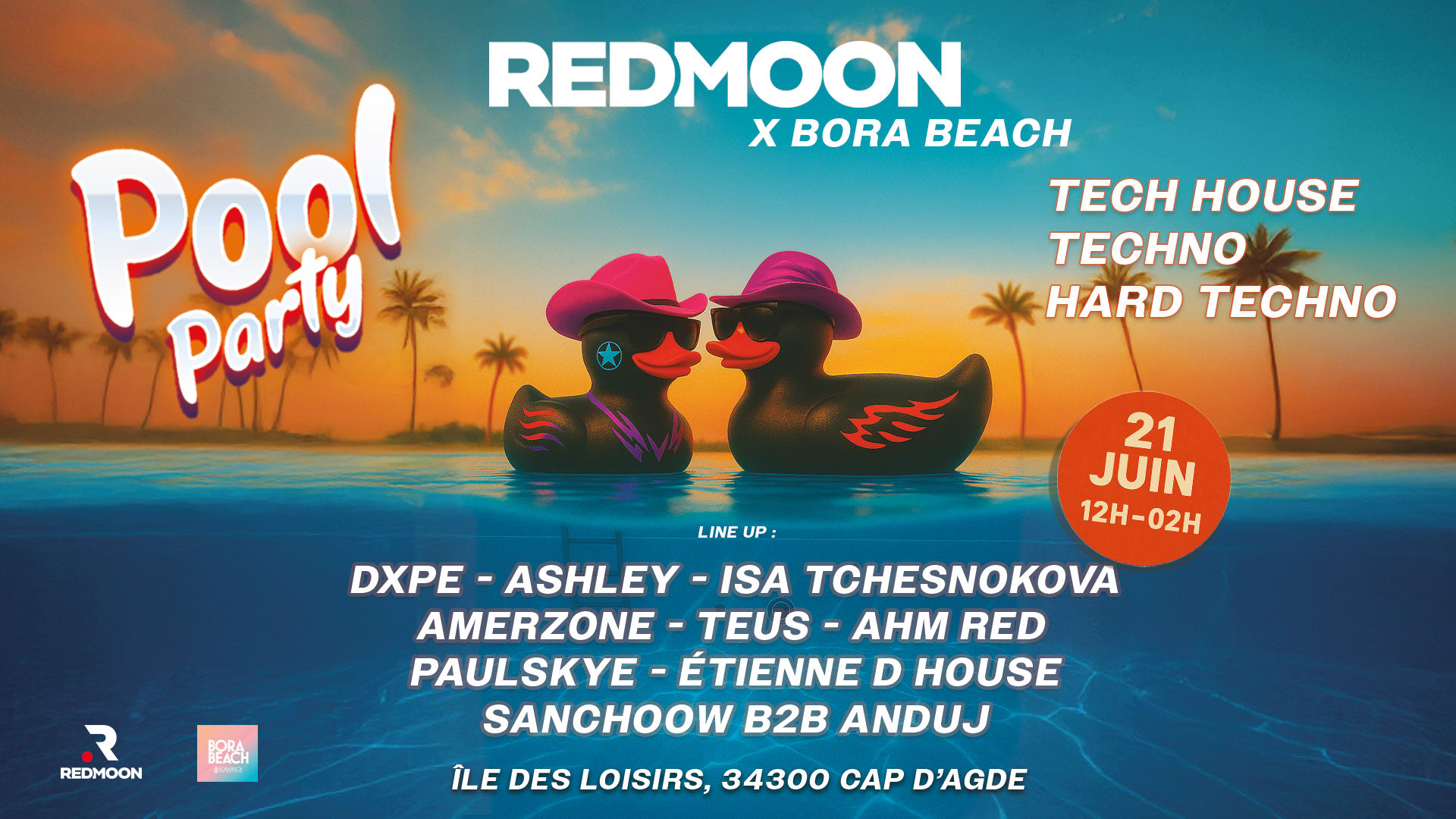 Redmoon X Bora Beach : Pool Party Edition - 10 Artistes