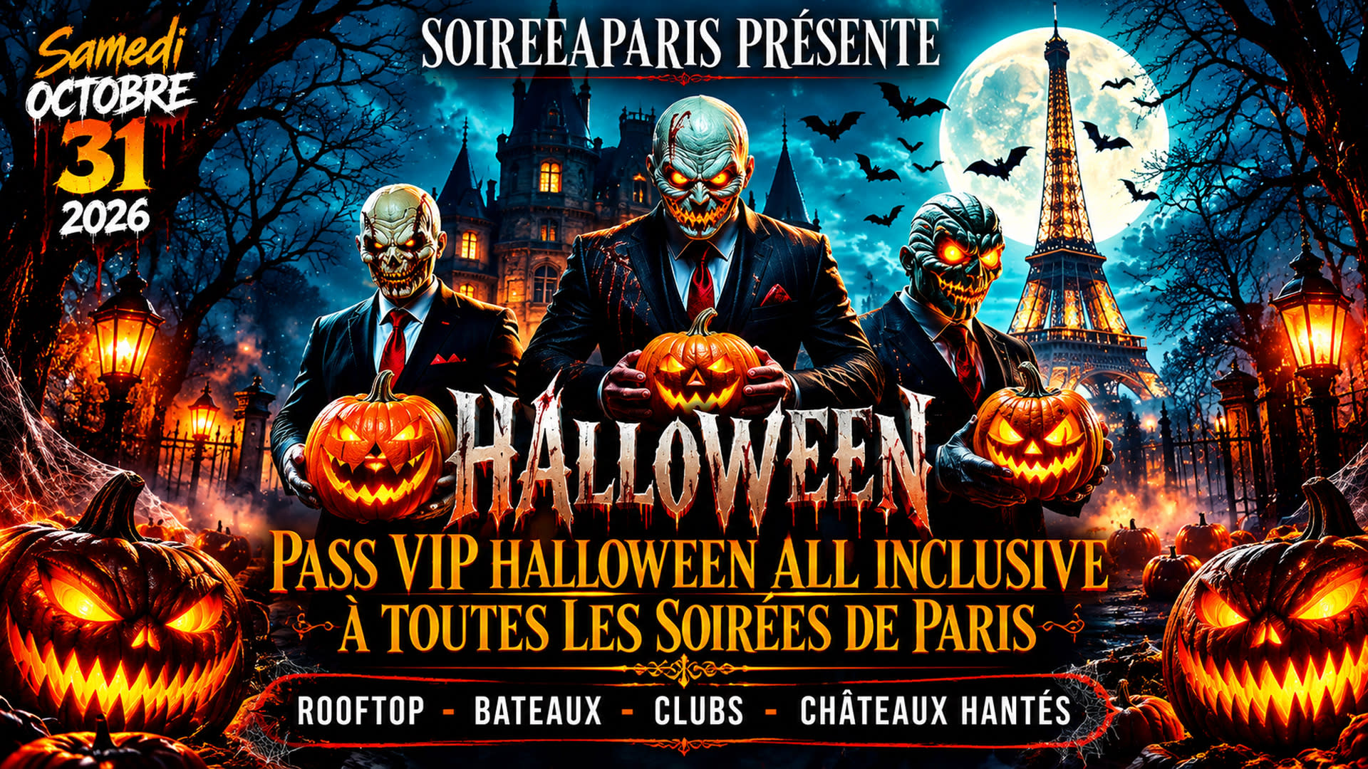 Soiree Halloween Paris Pass Vip : 10 Soirées Au Choix Inclus