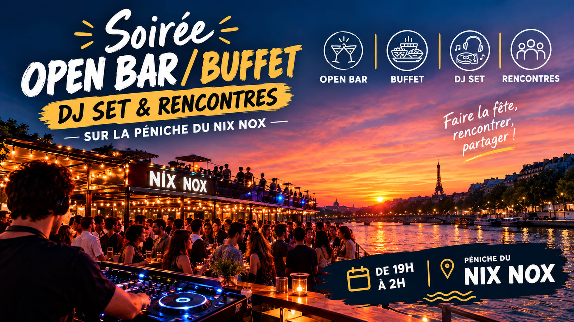 Open Bar/Buffet & Rencontres Sur La Seine