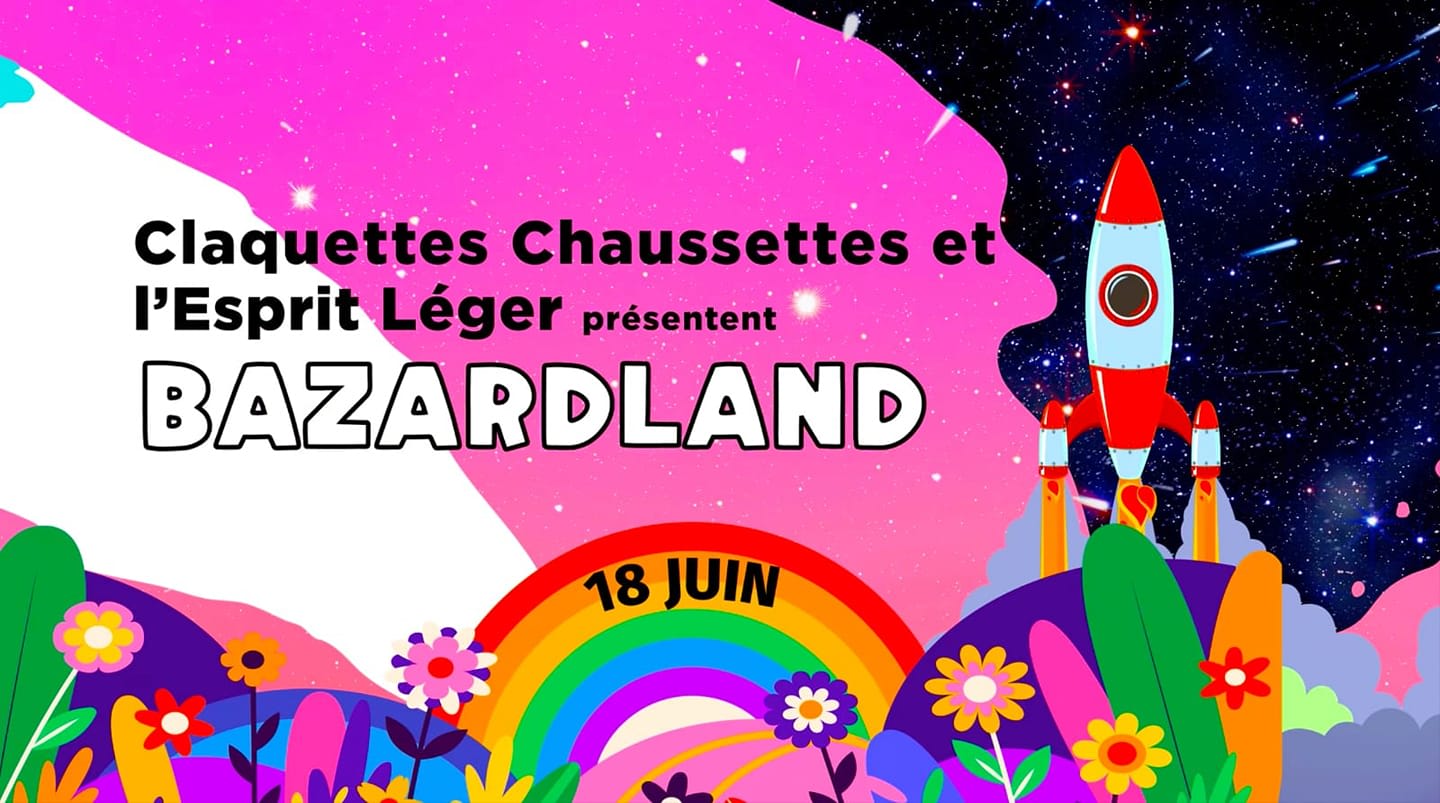 Claquettes Chaussettes X L'esprit Léger Présentent : Bazarland