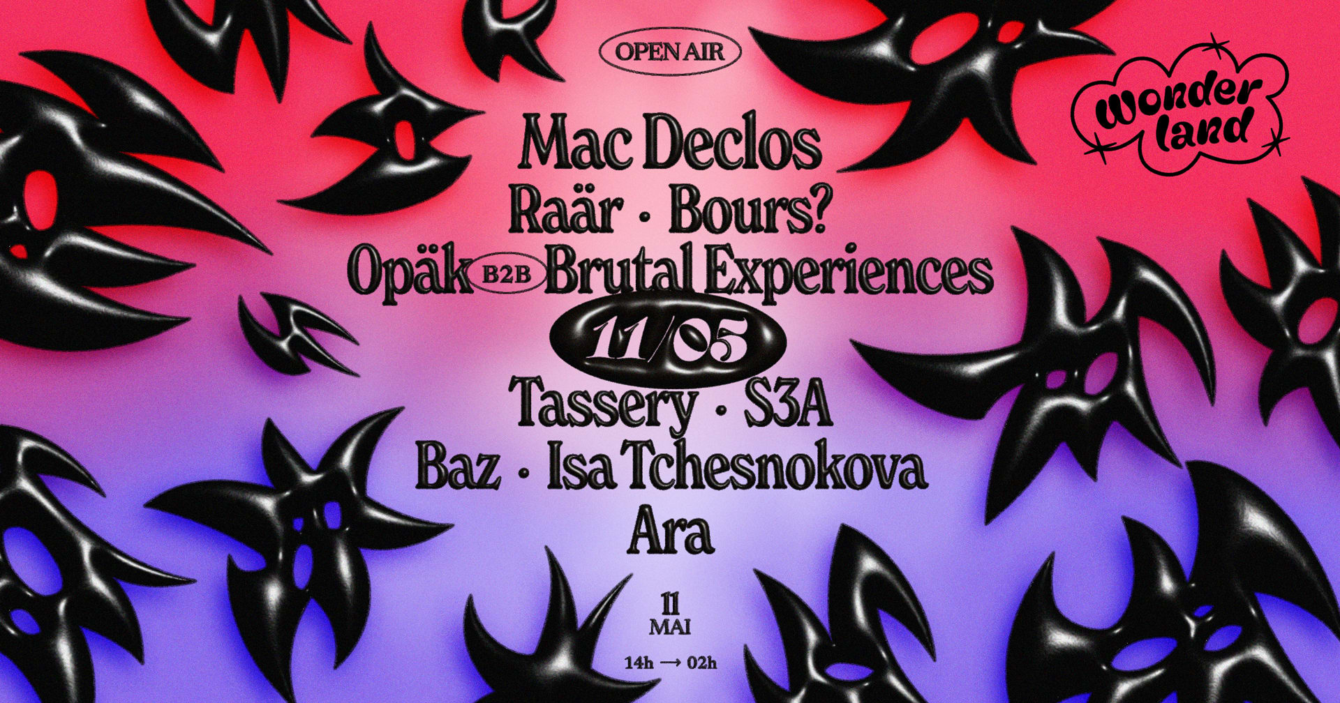 Wonderland Invite : Mac Declos - Raär - Bours? - Tassery